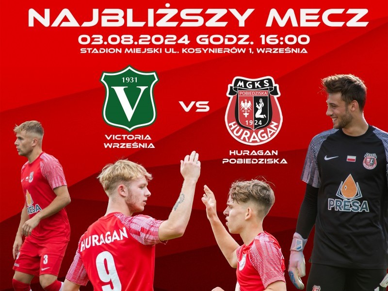 Zapowiedź - sobota, 16:00, Victoria Września - HURAGAN